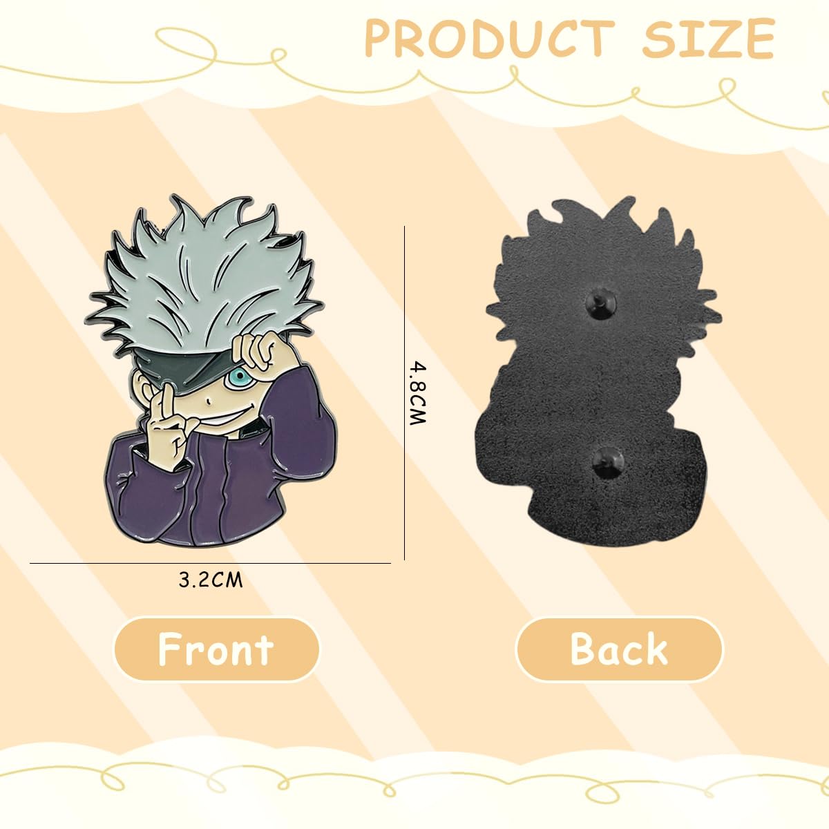 PATPAT Jujutsu Kaisen Brooch Pin Enamel Cartoon Satoru Gojo Brooch Pin for Hat Backpack Charms Badge Toy Gift Brooch Pin for Kids PATPAT Jujutsu Kaisen Brooch Pin Enamel Cartoon Satoru Gojo Brooch Pin for Hat Backpack Charms Badge Toy Gift Brooch Pin for Kids